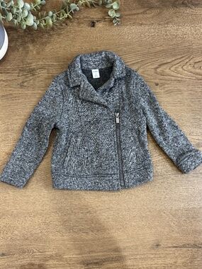 Old Navy Toddler Gray Moto Jacket Asymmetrical Zip 2T